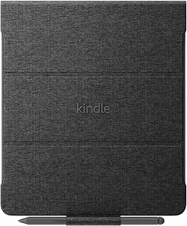 Amazon Kindle Scribe Fabric Folio Cover with Magnetic Attach, Sleek Protective Case - Black
