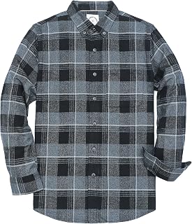 Dubinik® 6 oz Flannel Shirt for Men Cotton Casual Button Down Long Sleeve