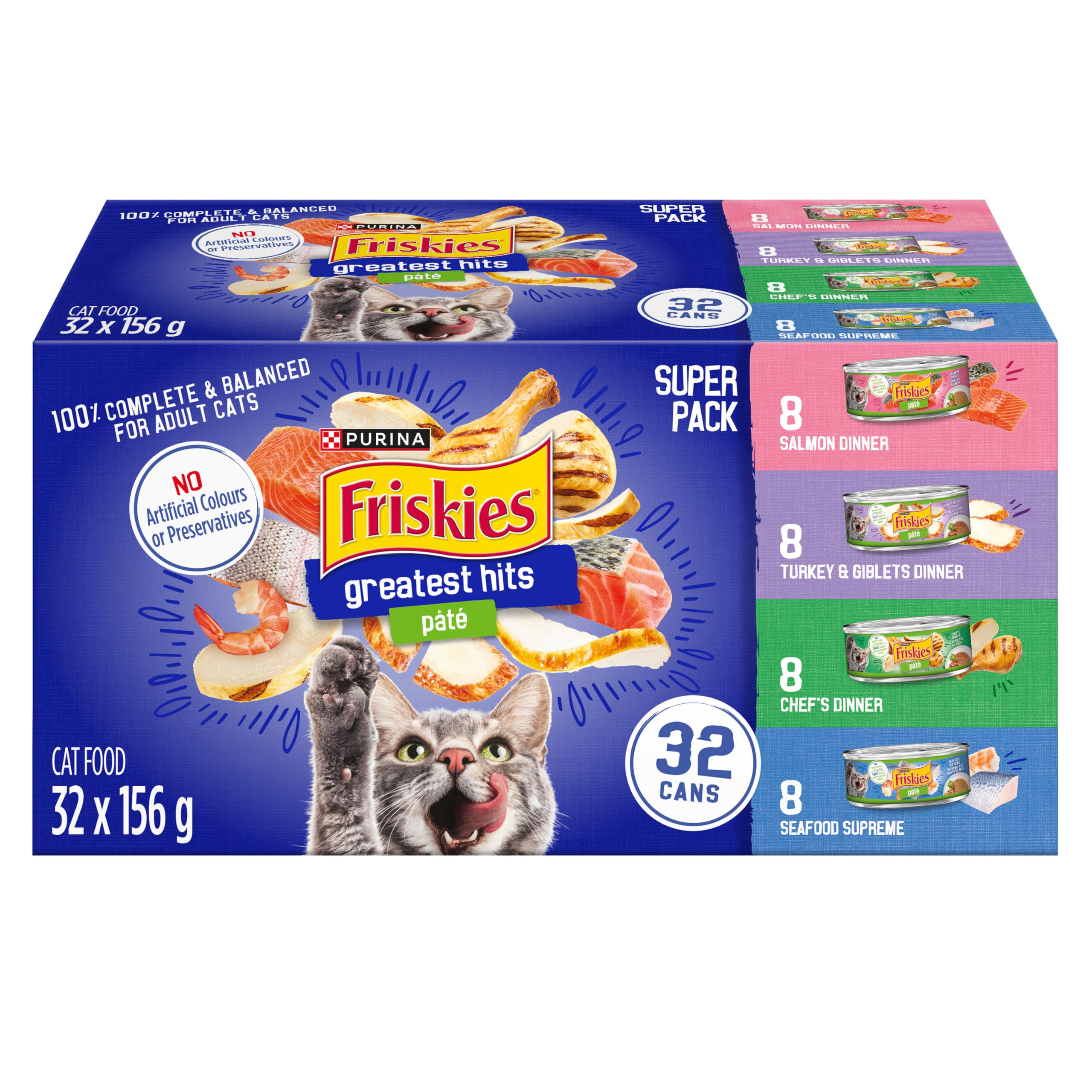 Friskies Wet Cat Food, Greatest Hits Variety Pack 156g (32 Pack)