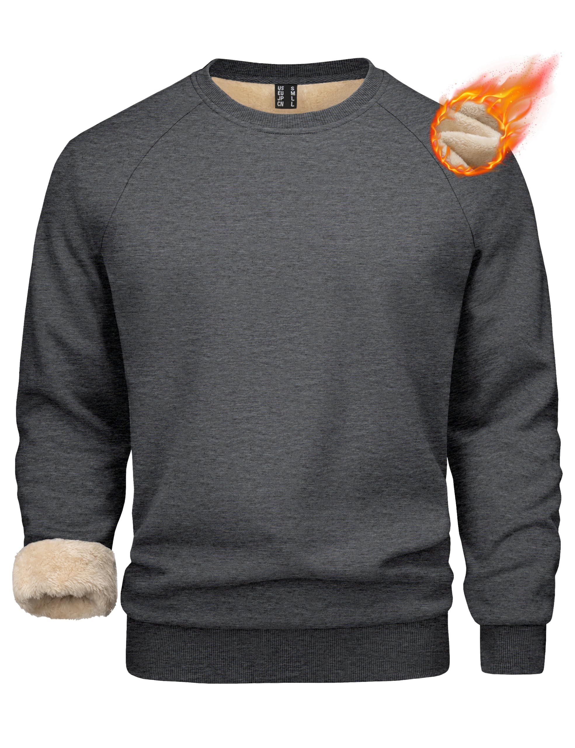 MAGCOMSEN Felpe da uomo foderate in sherpa, pullover in pile pesante, calda felp