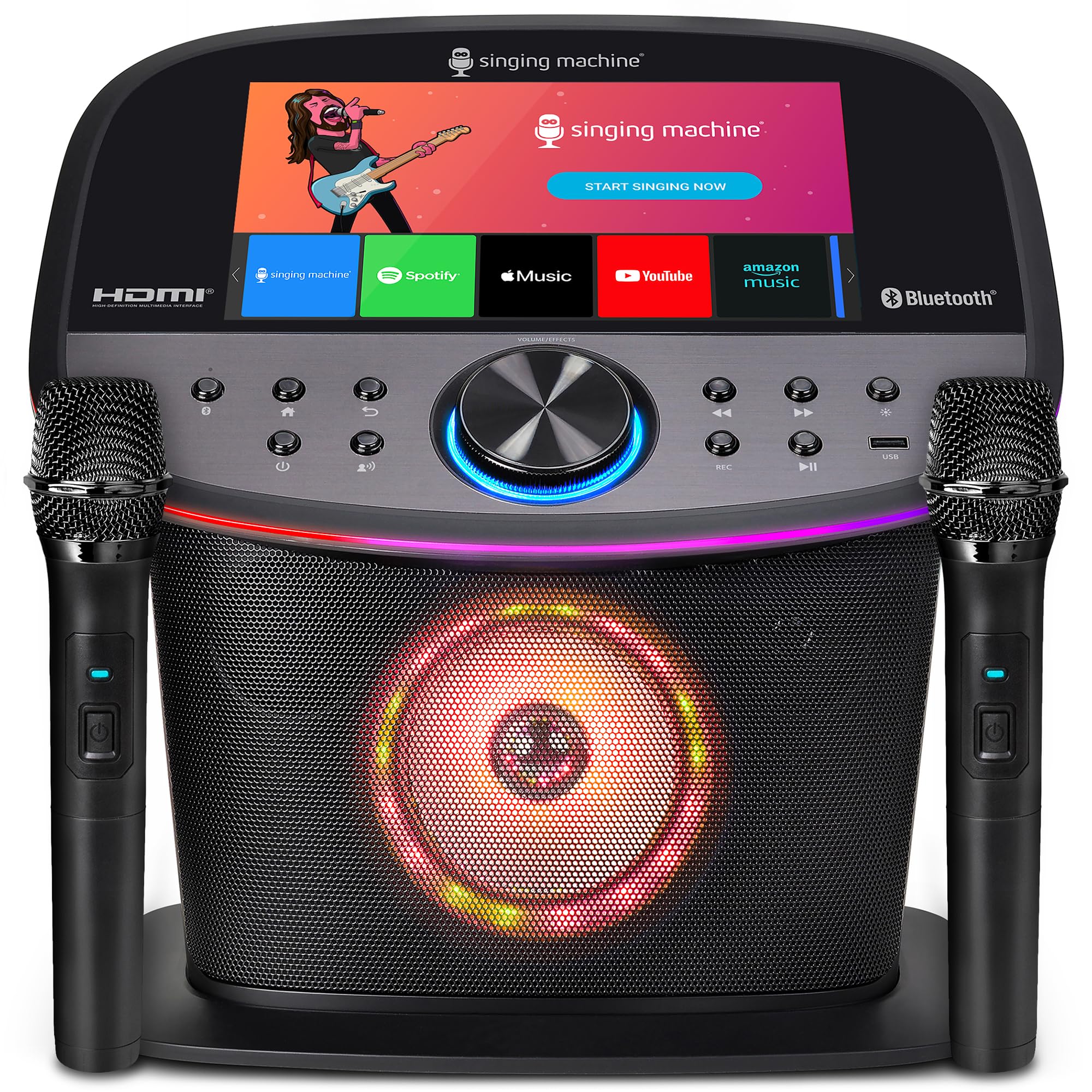 Singing Machine Karaoke Machine Screen, WiFi, Music Apps, 2 Microphones | Portab