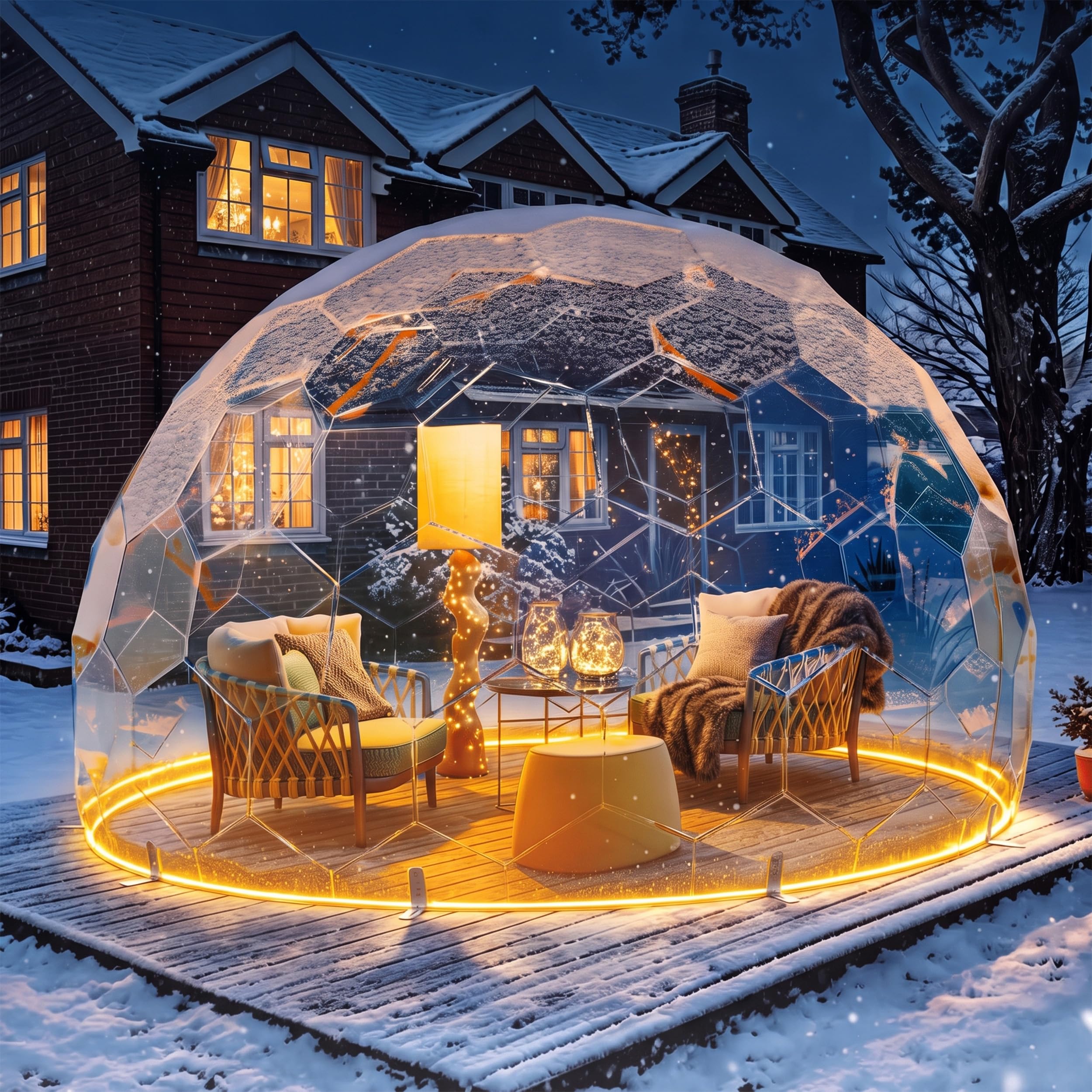 Garden Dome Tent 12 Ft Clear Bubble Tent House for 4-7 Person | Outdoor Igloo Wa