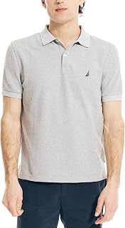 Nautica Men's Classic Short Sleeve Solid Performance Deck Polo Shirt