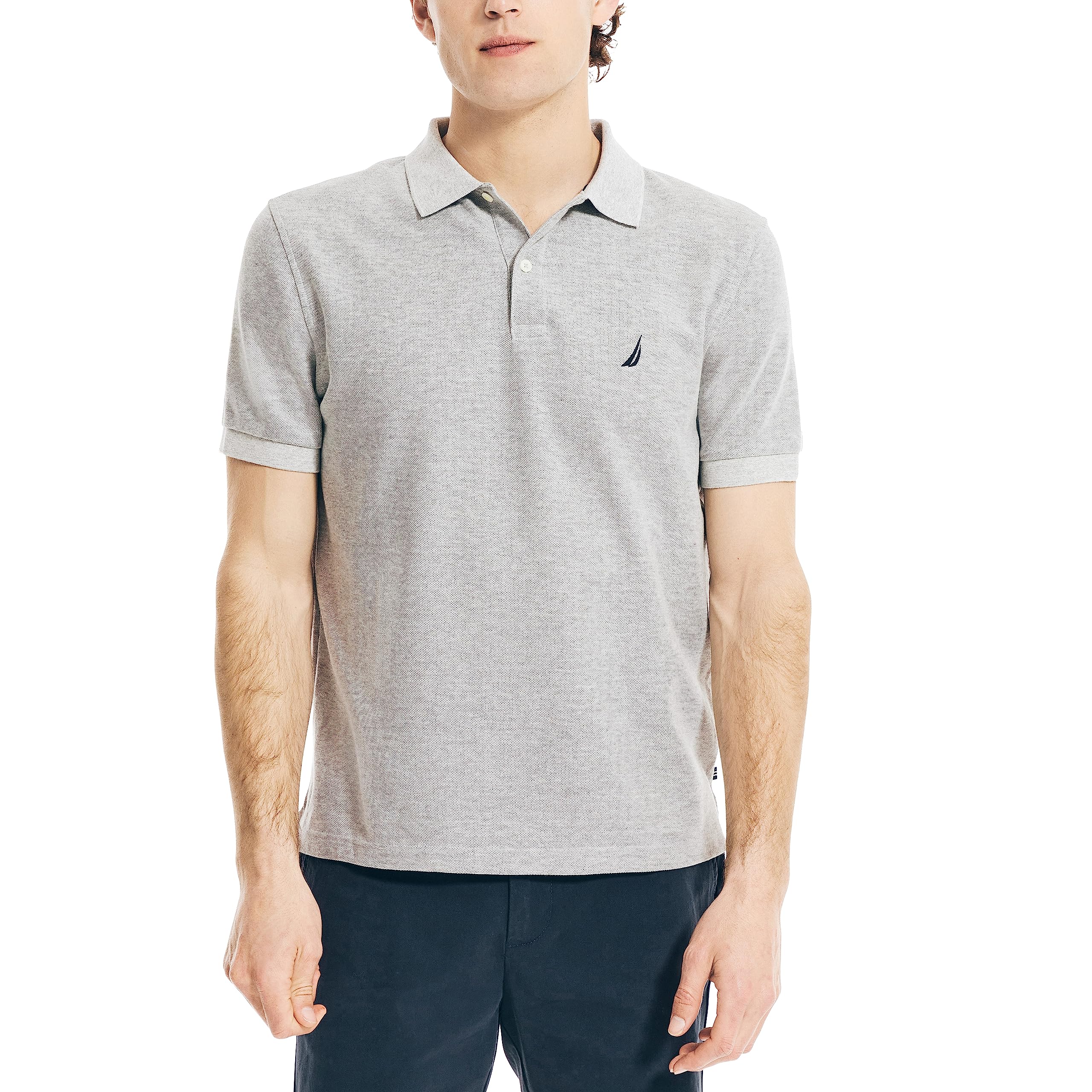 Nautica Men's Classic Short Sleeve Solid Performance Deck Polo Shirt