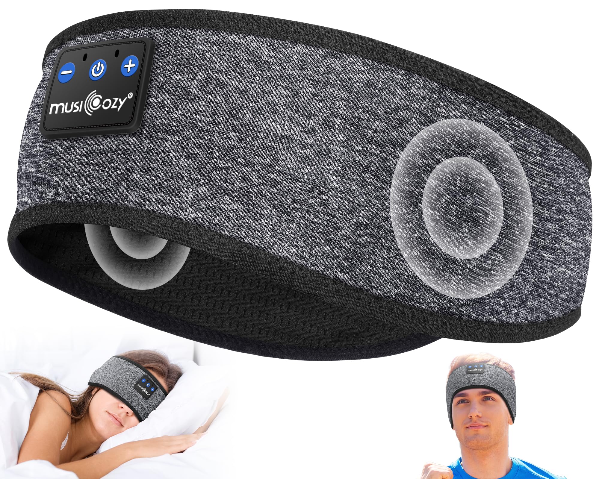 MUSICOZY Bluetooth 5.4 Sleep Headphones Headband Soft for Side Sleepers | Long B