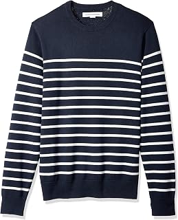 Amazon Essentials Men's Cable Knit Long-Sleeve Crewneck Sweater, 100% Cotton, Big & Tall Options Available
