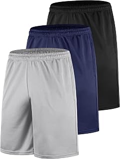 Teesmen Men's Quick Dry Shorts Breathable Sports Gym Running Workout Activewear 3Pack