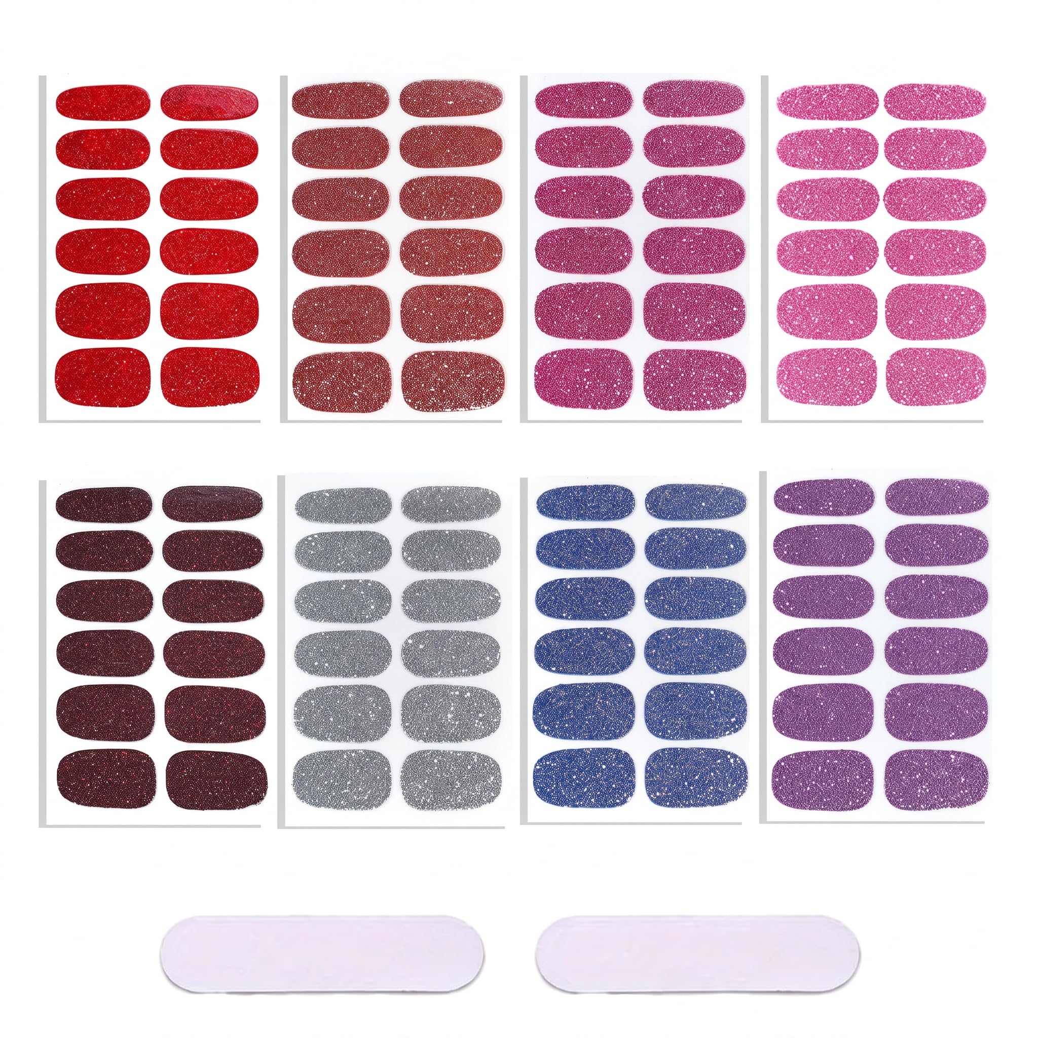 Glitter Gradient Nail Wrap Self Adhesive Full Cover Strip Short Nail Styling Col