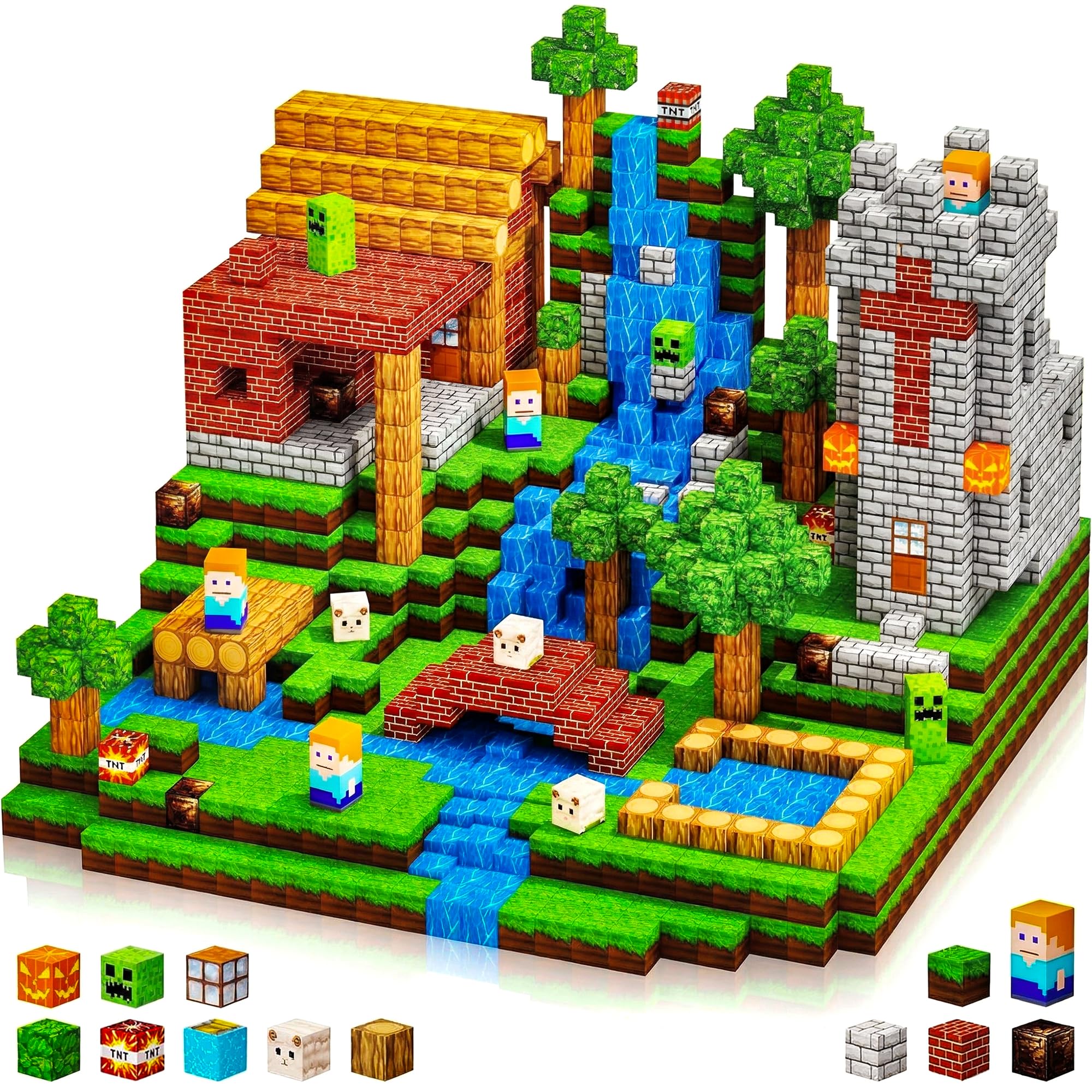 100PCS Magnetic Blocks - Building Blocks Toy Magnetic Tiles STEM Sensory Outdoor