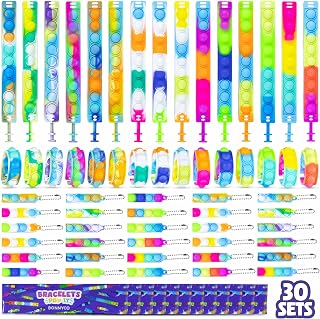 Bonnyco Bracelets and Keyrings Pack of 30 Pop It Gadgets Birthday Children