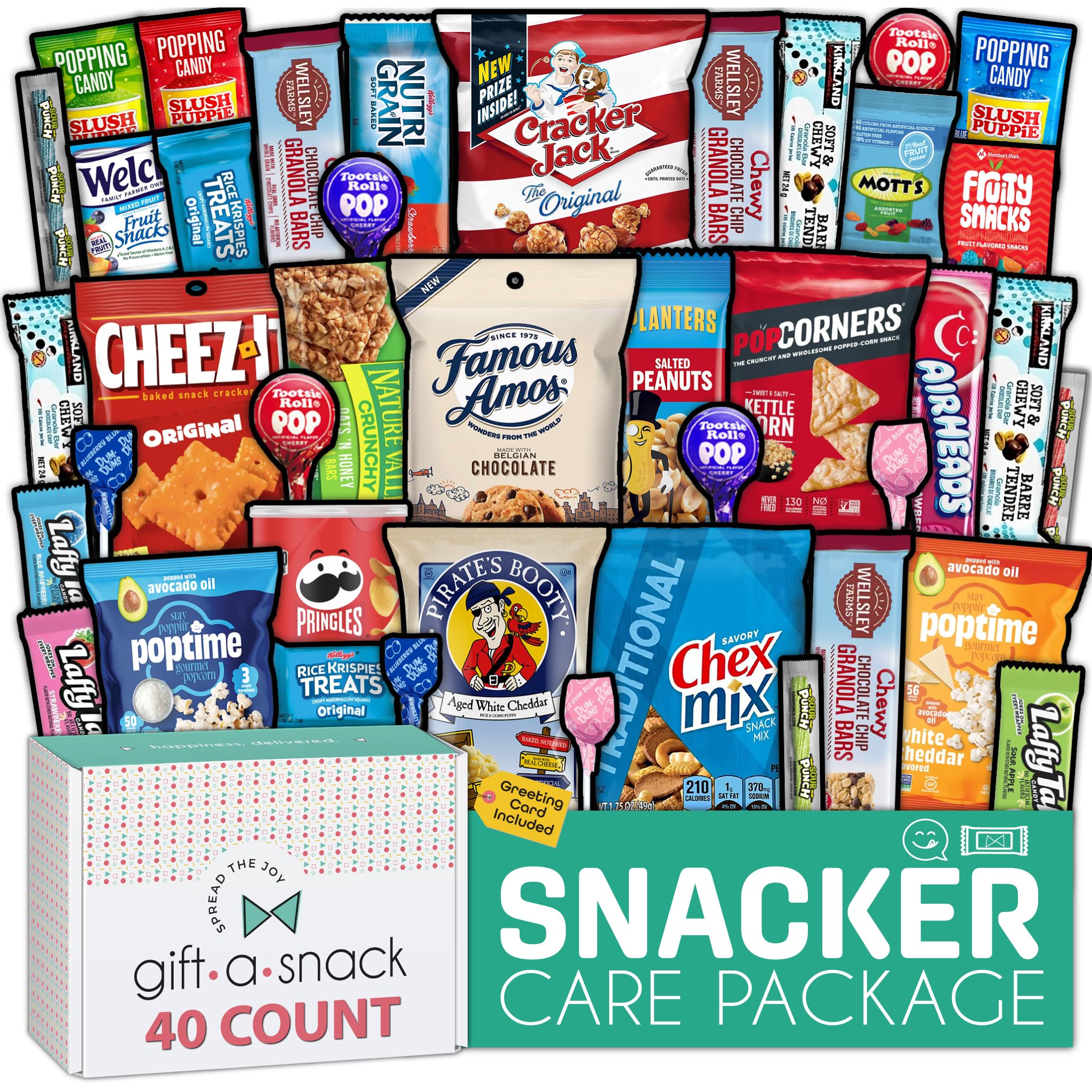 Gift A Snack - Snack Box Variety Pack Care Package (40 Count) Greeting Card | Gr