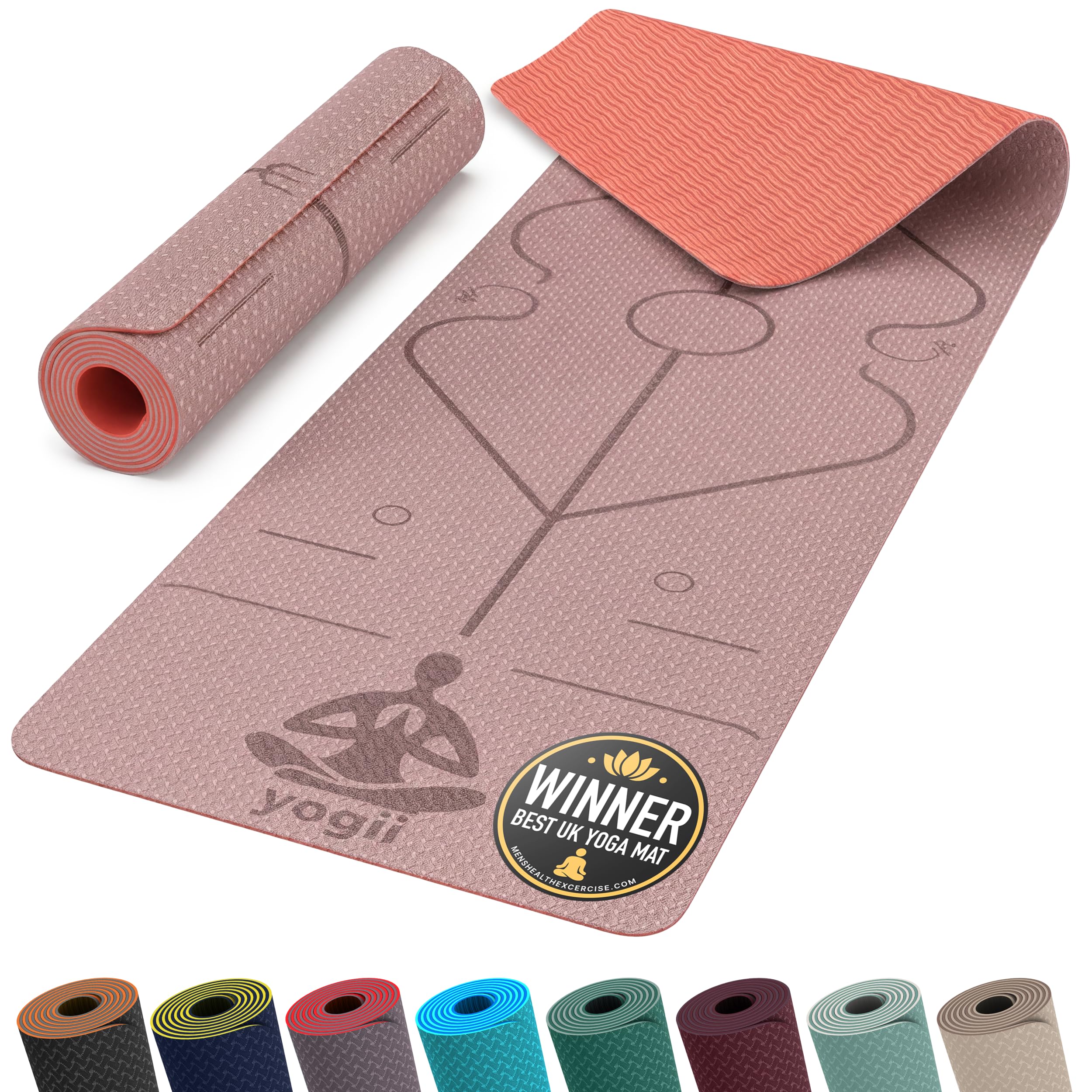 Yogii Yoga Mat - Non-Slip 6mm Thick TPE & Travel-friendly Yoga Mat - Perfect for