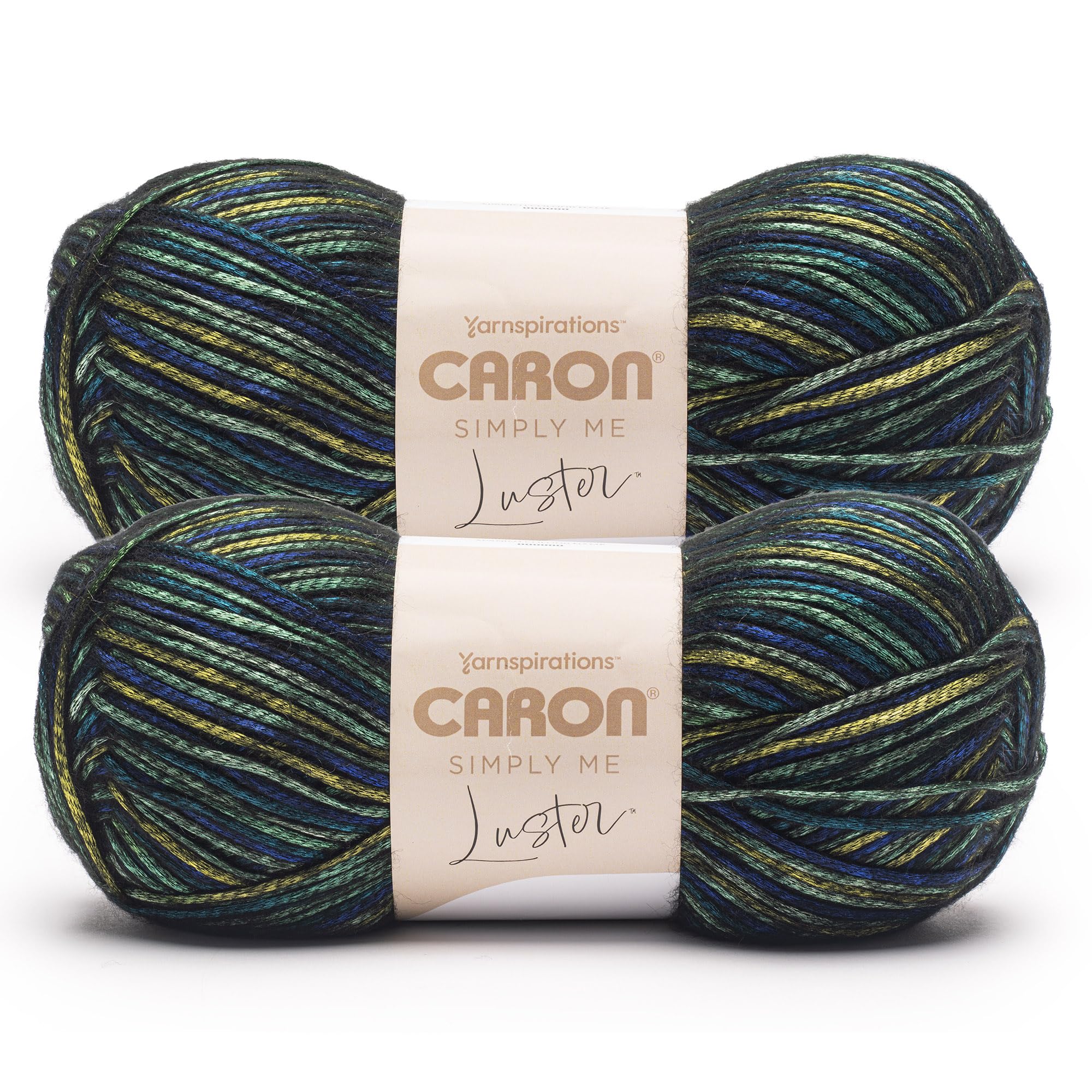 Caron Simply Me Luster Yarn for Crocheting Soft, Adventurine, 2-Pack | #4 Worste