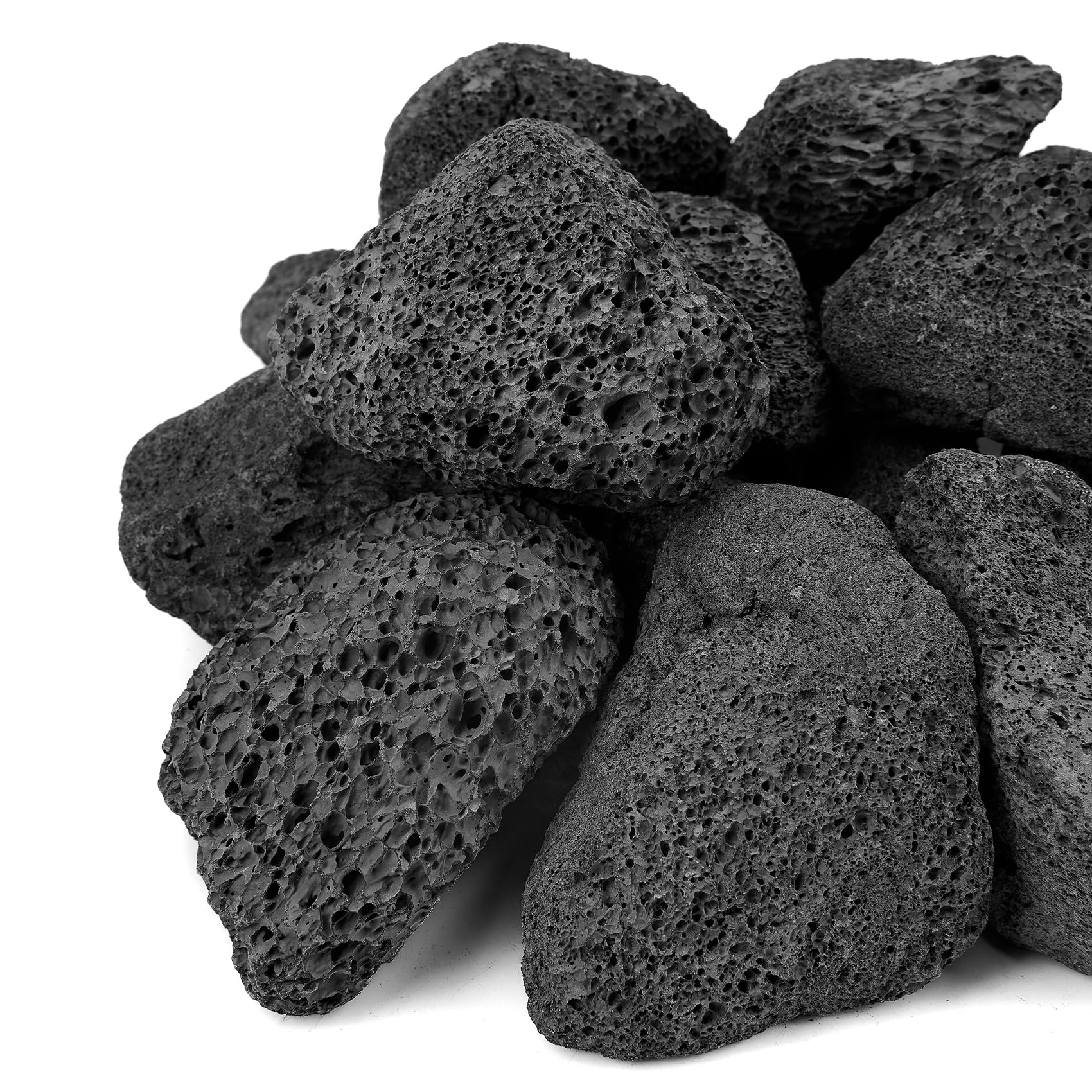 Mr. Fireglass 10 Pounds Large Lava Rock Granules for Fire Pits, 2.75"-5" | Natur