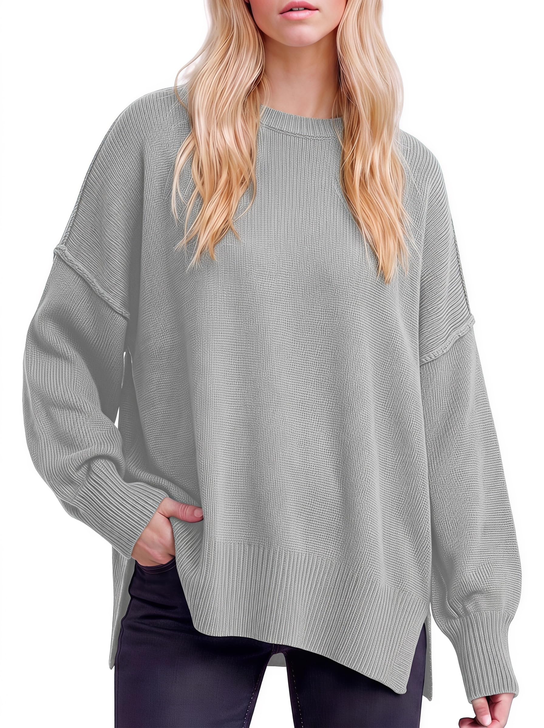 Simier Fariry Womens Fall Oversized Sweater Long Sleeve Knit Winter Outfits