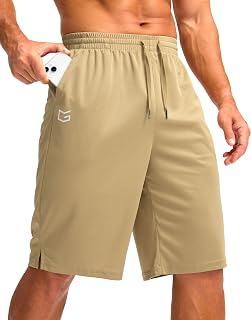 G Gradual Sports Shorts for Men with Pockets 11" Long Basketball Shorts Lightweight Quick Dry Fitness Shorts for Men