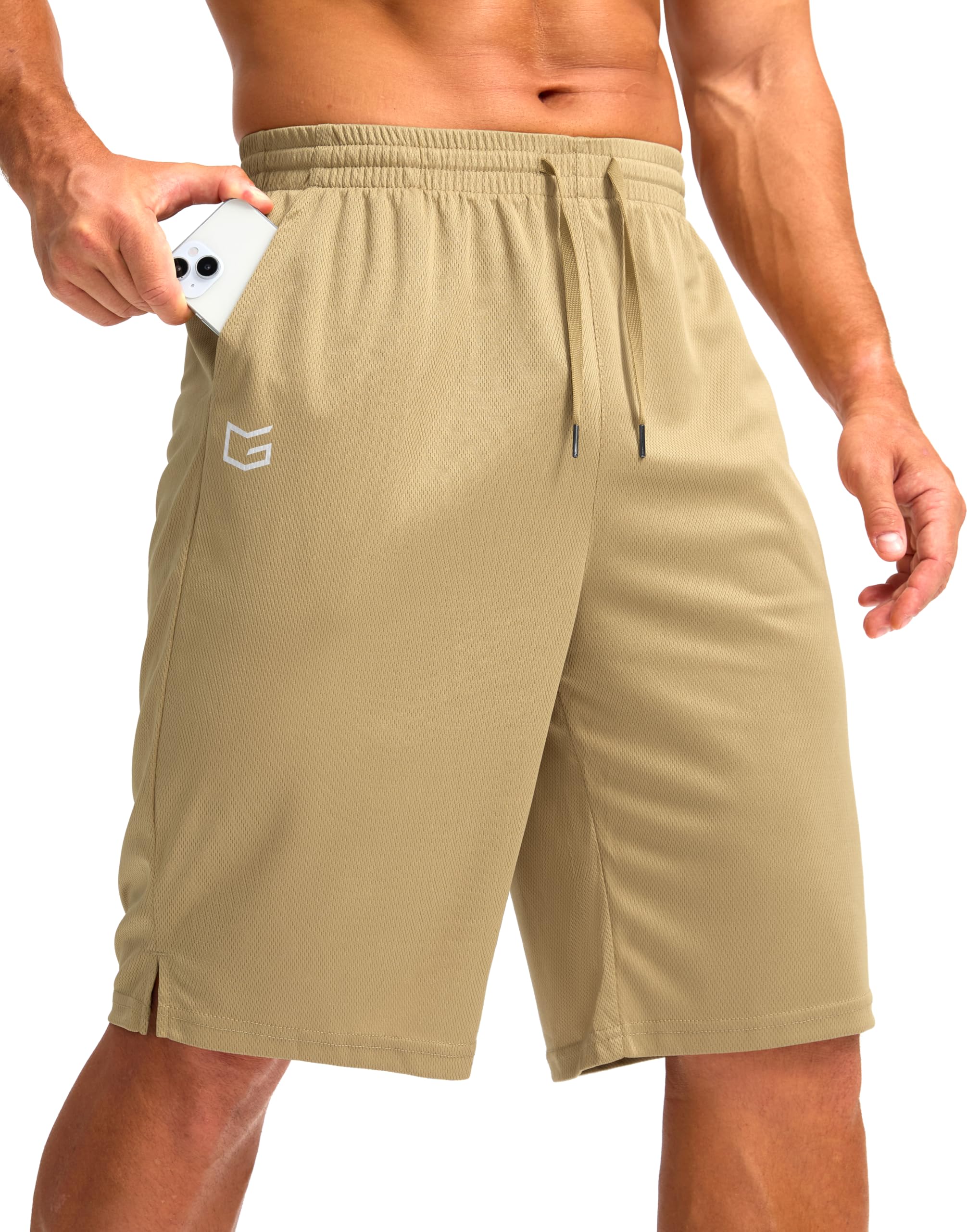 G Gradual Sports Shorts for Men with Pockets 11" Long Basketball Shorts Lightwei