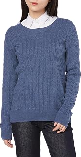 Amazon Essentials Women's Sweater, Light Weight, Cable Knit, Crew Neck, Long Sleeve