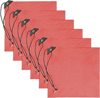 Starry 18.5x18inch Red Safety Flags for Truck Loads Oversize 6Pack | Construction Red Flag for Truck with Bungee Cords Durable Warning Mesh Bright Load Signs for Trucks Trailer Car
