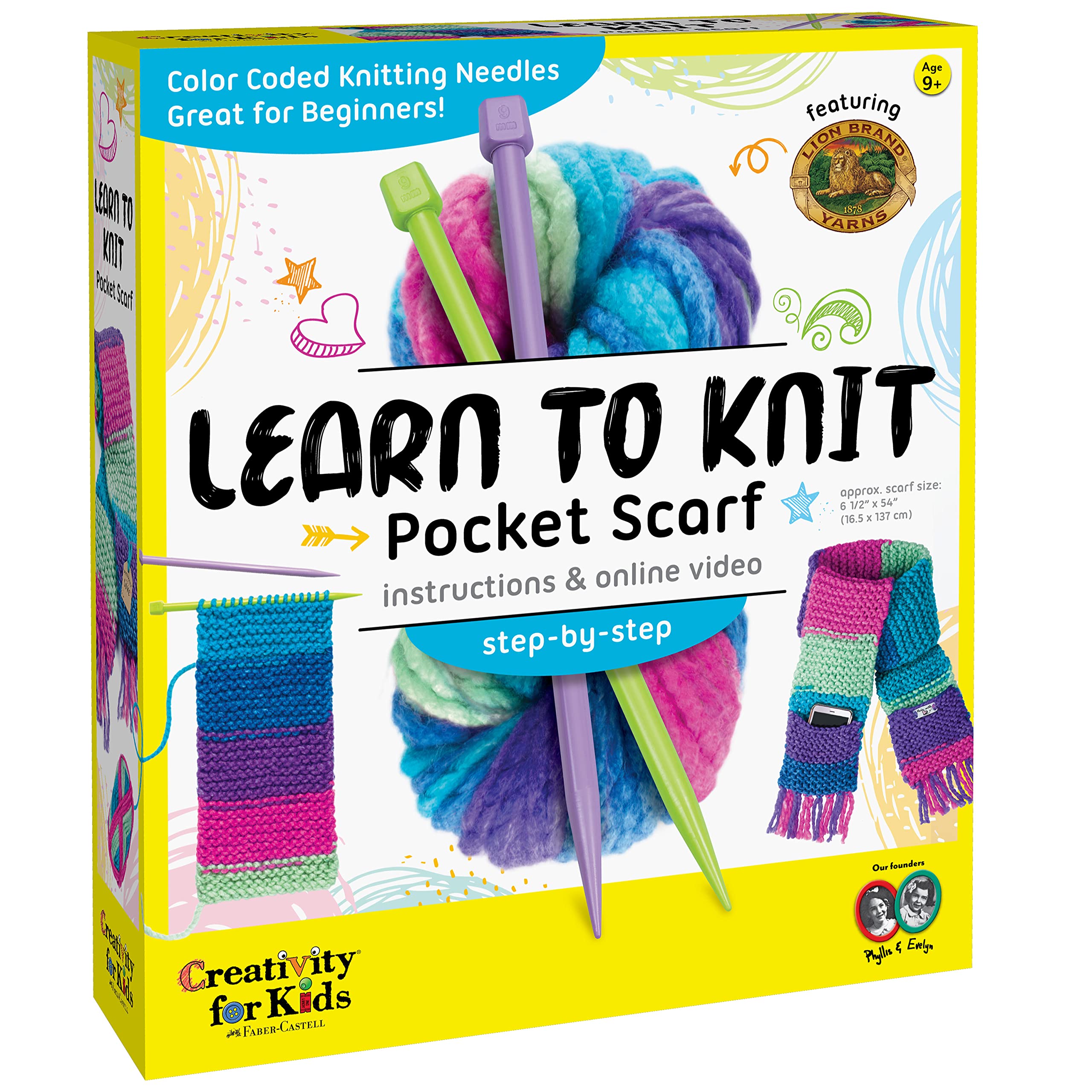 Creativity for Kids Learn to Knit Pocket Scarf - DIY Knitting Kit for Beginners,
