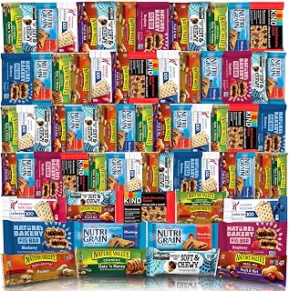 Veratify Healthy Mixed Snack Box (66 Count) Snacks Gift Basket Granola Bars Bulk Variety Grab and Go Men Women Adults Office Work Travel Employee Appreciation School College
