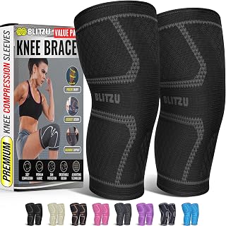 Knee Brace Men & Women, Knee Compression Sleeve Support Wrap Tendonitis L | 2 Pack, Joint & Patella Stabilization, Arthritis Pain Relief, Meniscus Tear, ACL Injury Recovery, Running, Sports, Workout