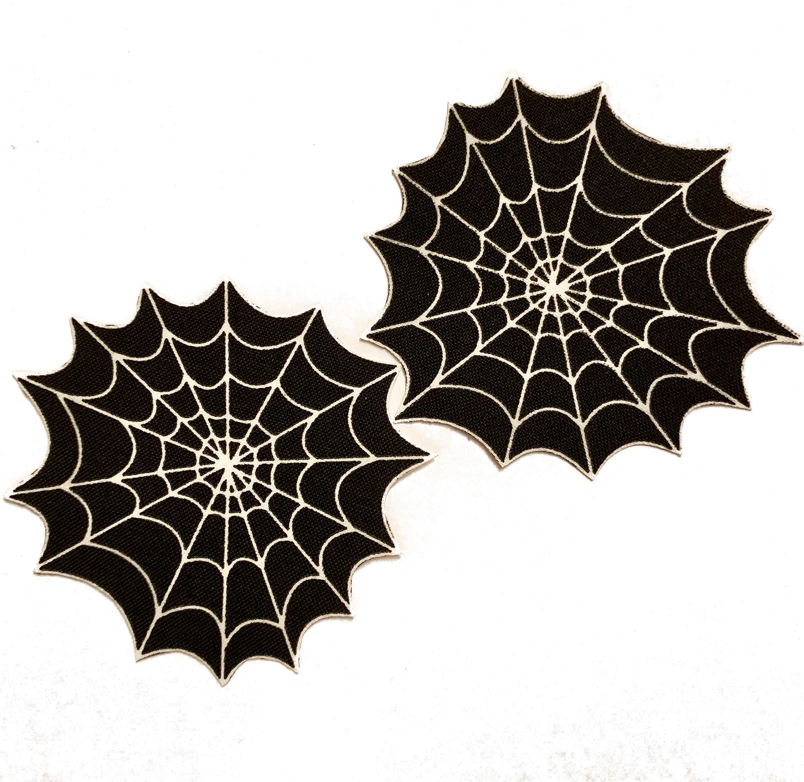 Black Satin Spiderweb Pasties, 2.5-Inch Self-Adhesive Nipple Covers for Hallowee