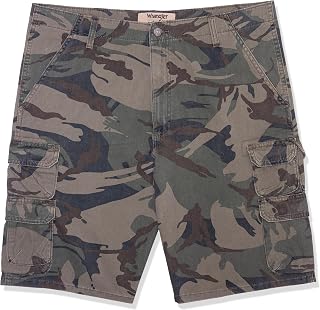 Wrangler Authentics Men's Big Tall Premium Relaxed Fit Twill Cargo Short, Forest Green Camo, 48