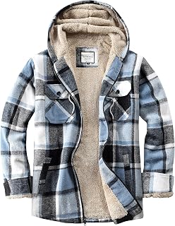 WINDFIT Womens Fleece Flannel Jacket Full Zip Plaid Sherpa Lined Jacket for Women