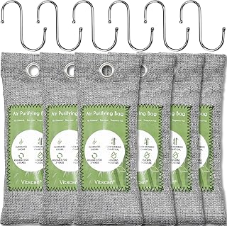 6 Pack Bamboo Charcoal Air Purifying Bag, Activated Charcoal Bags Odor Absorber, Moisture Absorber, Natural Car Air Freshener, Shoe Deodorizer, Odor Eliminators For Home, Pet, Closet