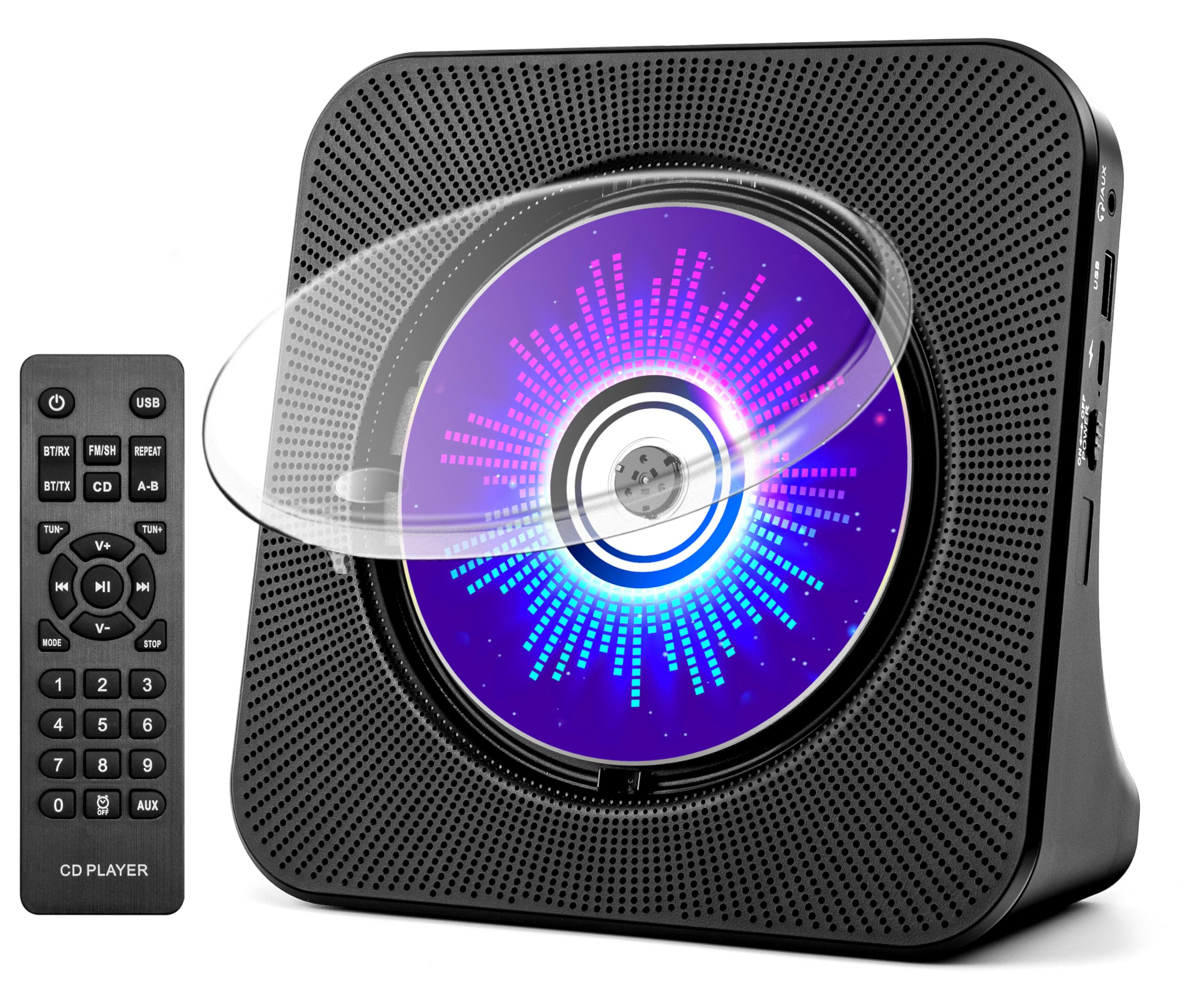 ROADOM Portable CD Player with Bluetooth, Hi-Fi Speakers & FM Radio | Bluetooth 