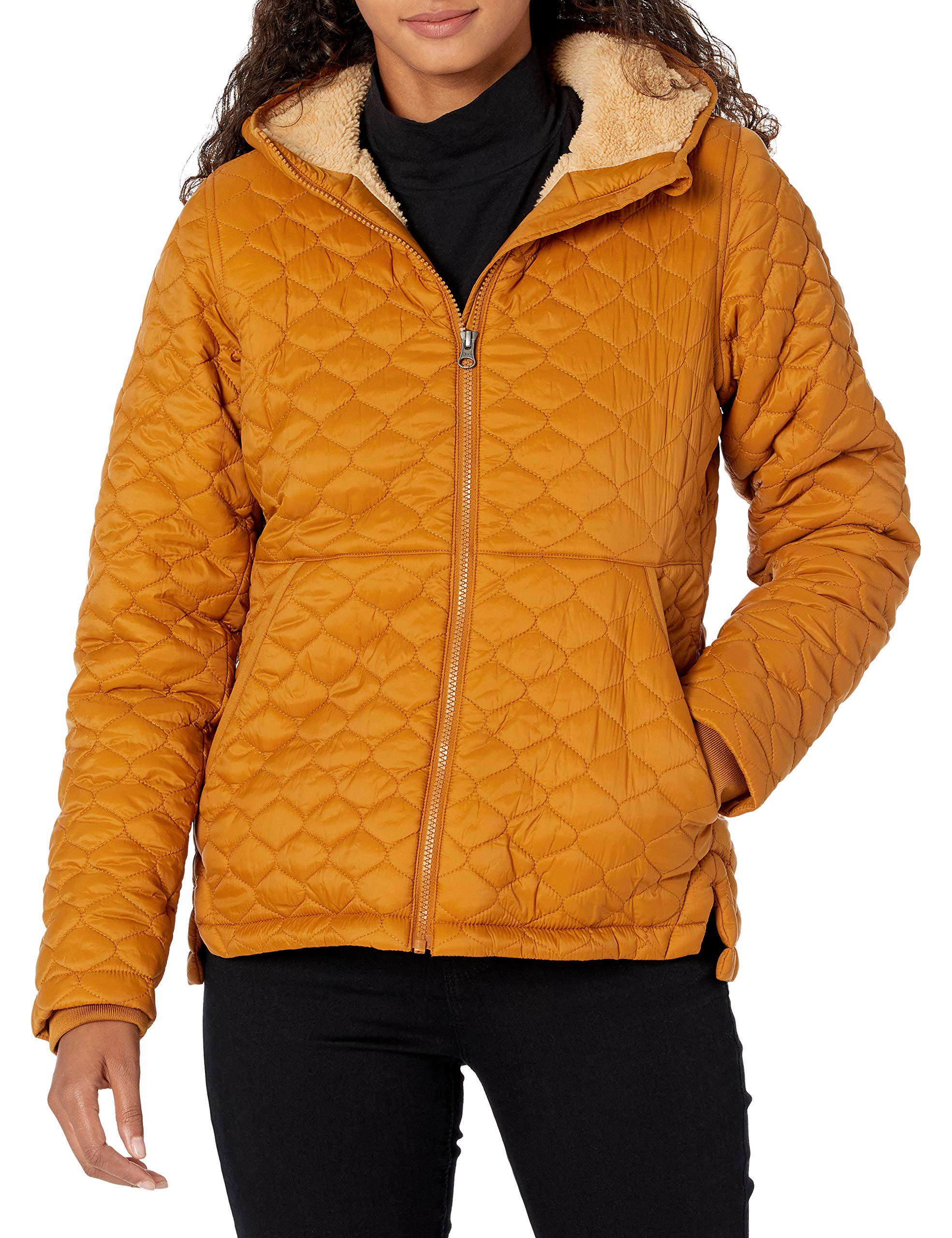 Amazon Essentials Women's Lightweight Water-Repellent Quilted Jacket with Sherpa