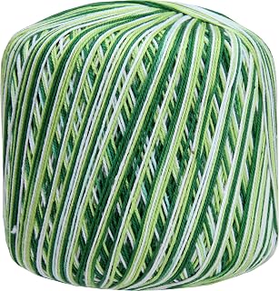 ThreadArt 100% Cotton Crochet Thread Size 10, Variegated Garden Greens 50 | Soft pure cotton crochet thread for lace, doilies, amigurumi and crafts. Smooth finish with crisp stitch definition.