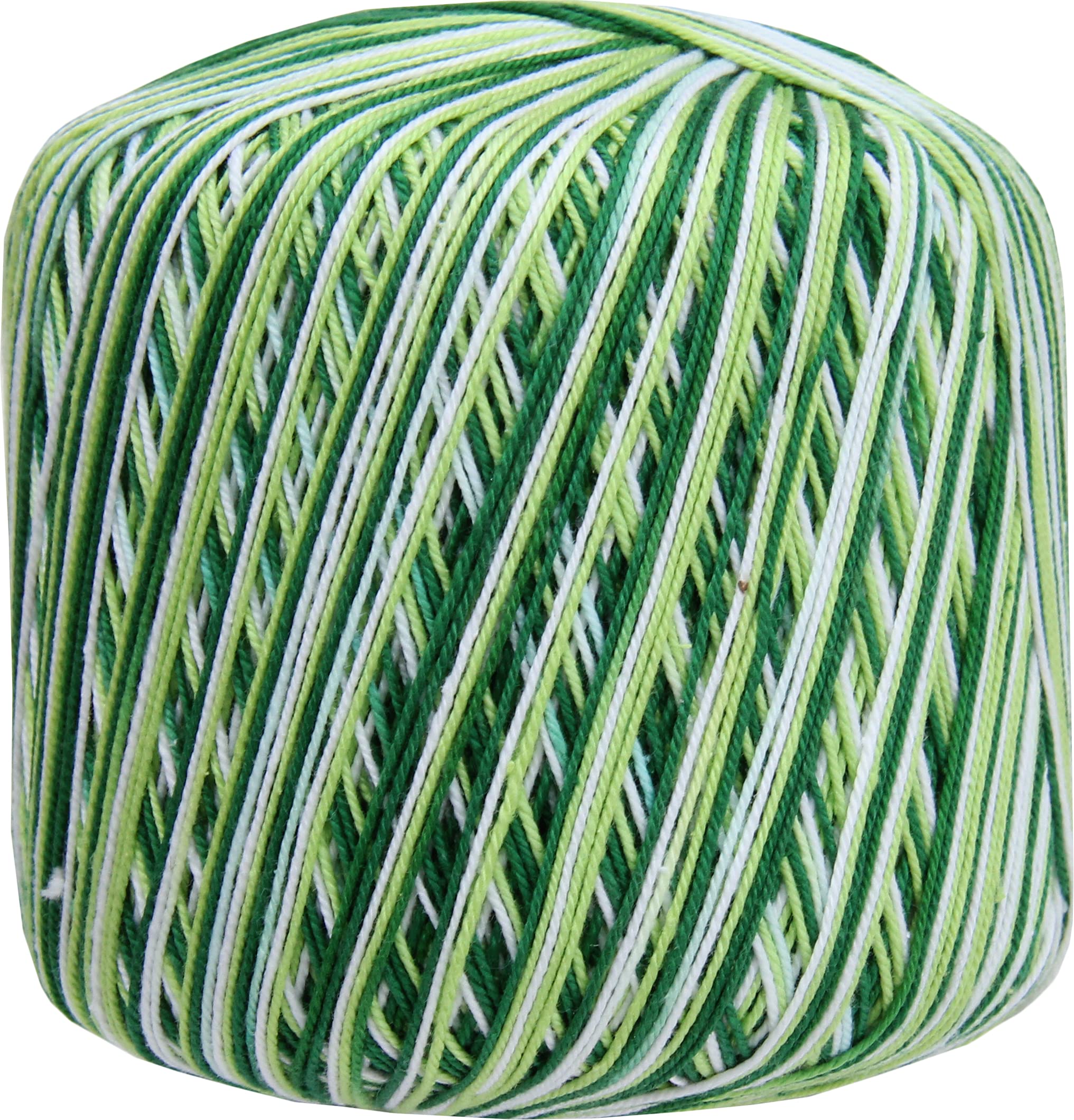 ThreadArt 100% Cotton Crochet Thread Size 10, Variegated Garden Greens 50 | Soft