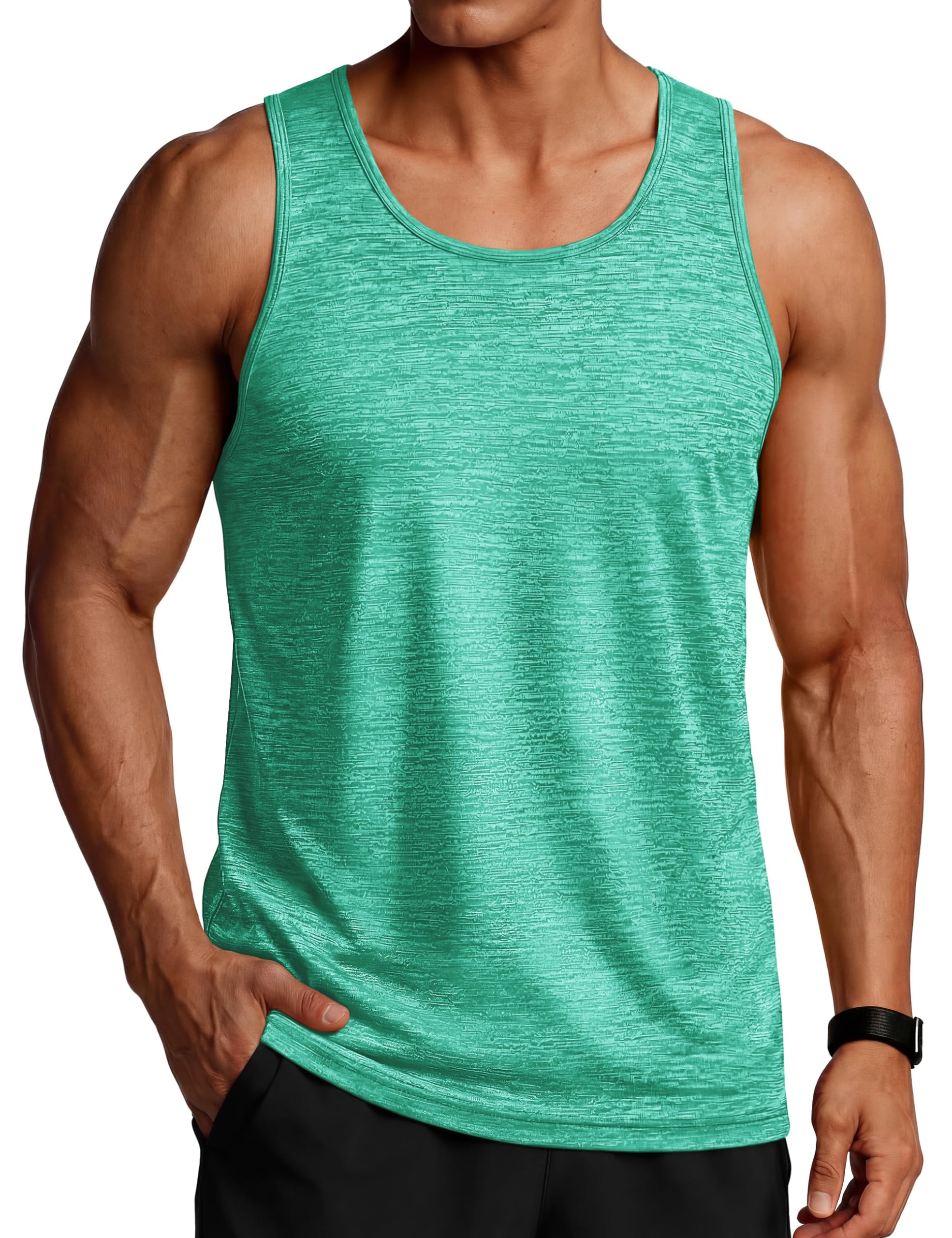 TACVASEN Men's Tank Tops Quick Dry Sleeveless Workout Muscle Shirt Athletic Body