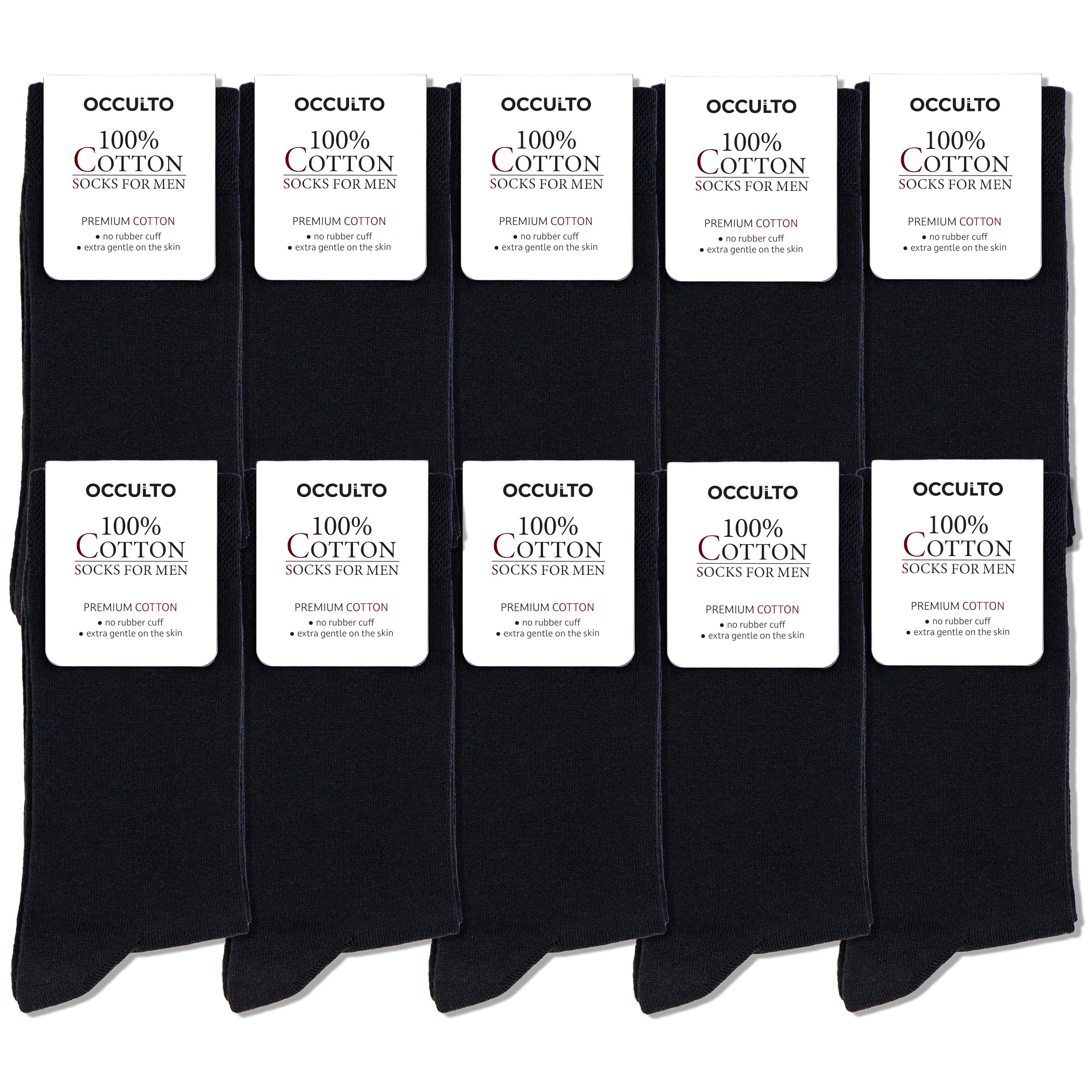 Occulto Men 100% Cotton Socks Pack of 10-20 (Model: Ingo)