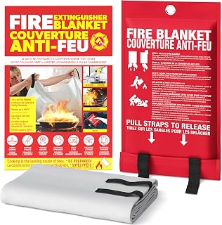 Emergency Fire Blanket, 1m x 1m UM9 Fiberglass, Rated to 580°C, 1-Pack | Klear Concepts Outdoor Fire Suppression Blanket, EN 1869:2019 Certified, National Park Foundation Partner, Designed in USA