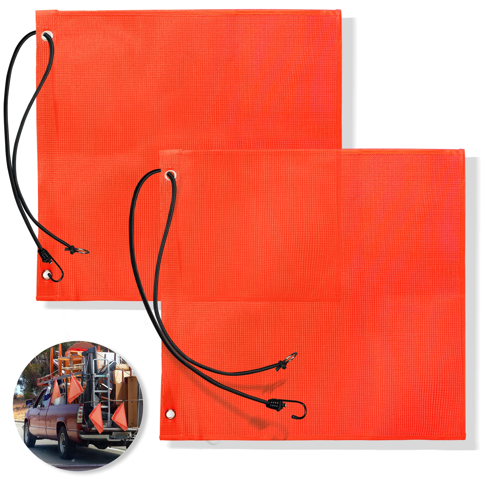 Anley 18x18 Inch Orange Warning Sign Safety Flags for Truck, Trailer, Car & Over