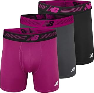 New Balance Premium 6 inch with Fly 3 Pack Men's Boxer Shorts (Pack of 1)