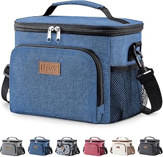 Lifewit Thermal Food Bag 9L, Portable Cooler Bag, Dark Blue