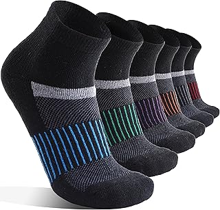 6 Pairs Merino Wool Running Hiking Socks Compression Support Breathable Thick No Show Socks for Women Men
