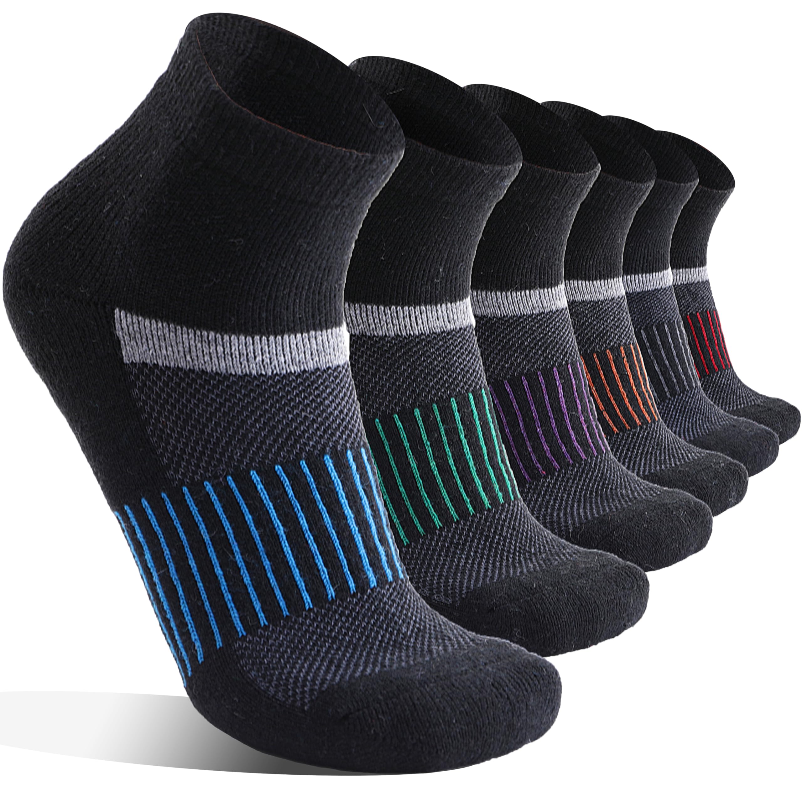 6 Pairs Merino Wool Running Hiking Socks Compression Support Breathable Thick No
