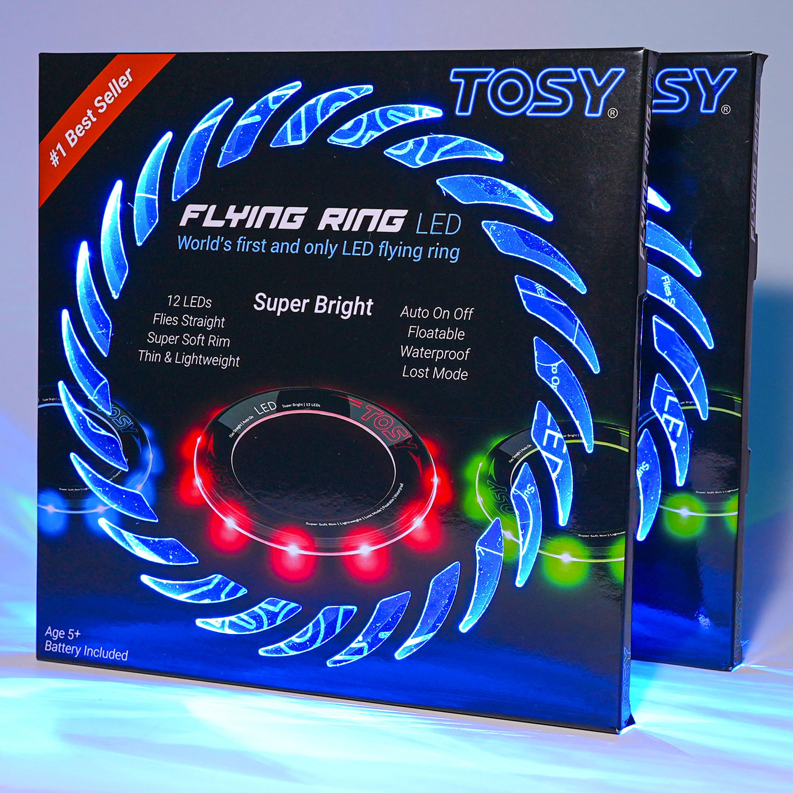 TOSY Flying Ring - 12 Monocolor LEDs, Super Bright, Lost Mode, Auto Light Up, Ca