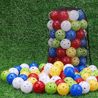 Coopay 50/100/200 Pack Practice Golf Balls, 42mm Plastic Golf Training Balls with a Drawstring Bag Hollow Sports for Swing Practice Driving Range Backyard Home Indoor Outdoor Use
