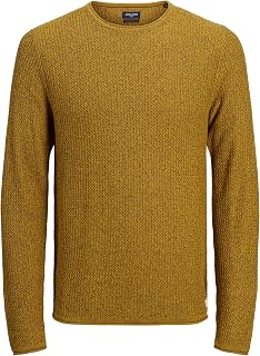 JACK & JONES Men's Jprblucarlos Knit Crew Neck Noos Sweater, Olive Oil/Detail: Twist, S