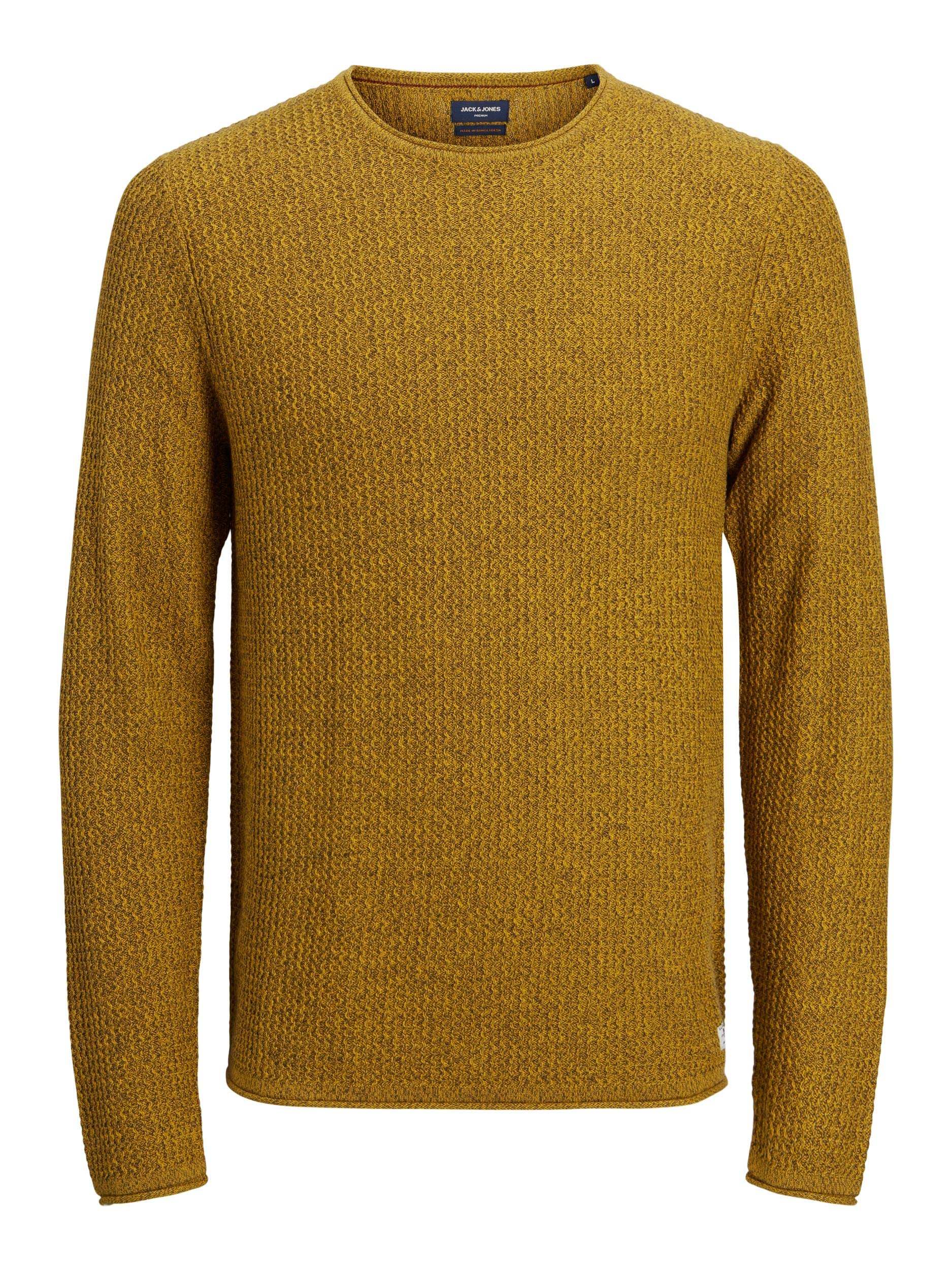 JACK & JONES Men's Jprblucarlos Knit Crew Neck Noos Sweater, Olive Oil/Detail: T