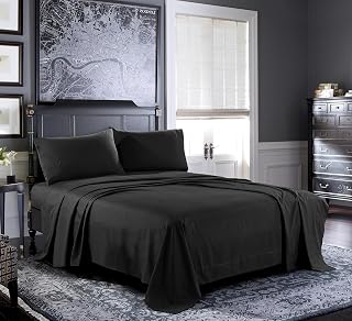 Bed Sheets - Full Sheet Set [6-Piece, Black] - Hotel Luxury 1800 Brushed Microfiber - Soft and Breathable - Deep Pocket Fitted Sheet, Flat Sheet, Pillow Cases