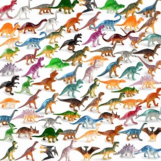 Mini Dinosaur Figures 78 Pack, Kids Dinosaur Toys, Dino Party Favors | Small Dinosaur Toys for Birthday Parties, Cupcakes, Goodie Bags, Classroom Rewards, Sensory Play and Gifts For Boys and Girls