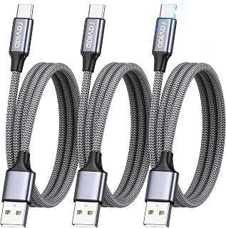 RAVIAD USB C Charger Cable 2M 3Pack, USB to USB C Cable 3A Fast Charging