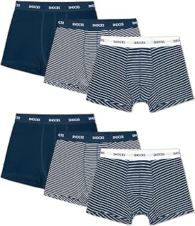 Snocks Pack of 6 Men's Boxer Shorts Organic Cotton Stretch – Men's